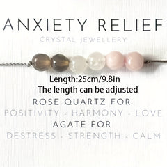 Pink Faux Crystal Anklet Energy Bracelet for Relaxation & Healing