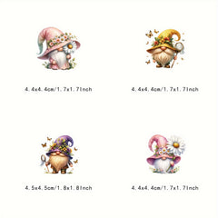 52pcs Whimsical Gnome Cartoon Stickers for DIY Decoration