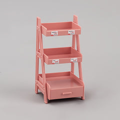 Dollhouse Flower Stand 2 Tier Shelves w/ Pull Out Drawer Plast