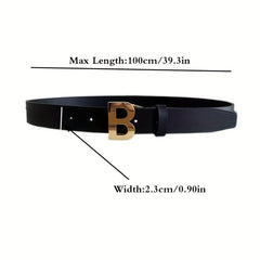 Buckle Belt Men Women Letter Pattern Jeans Pants