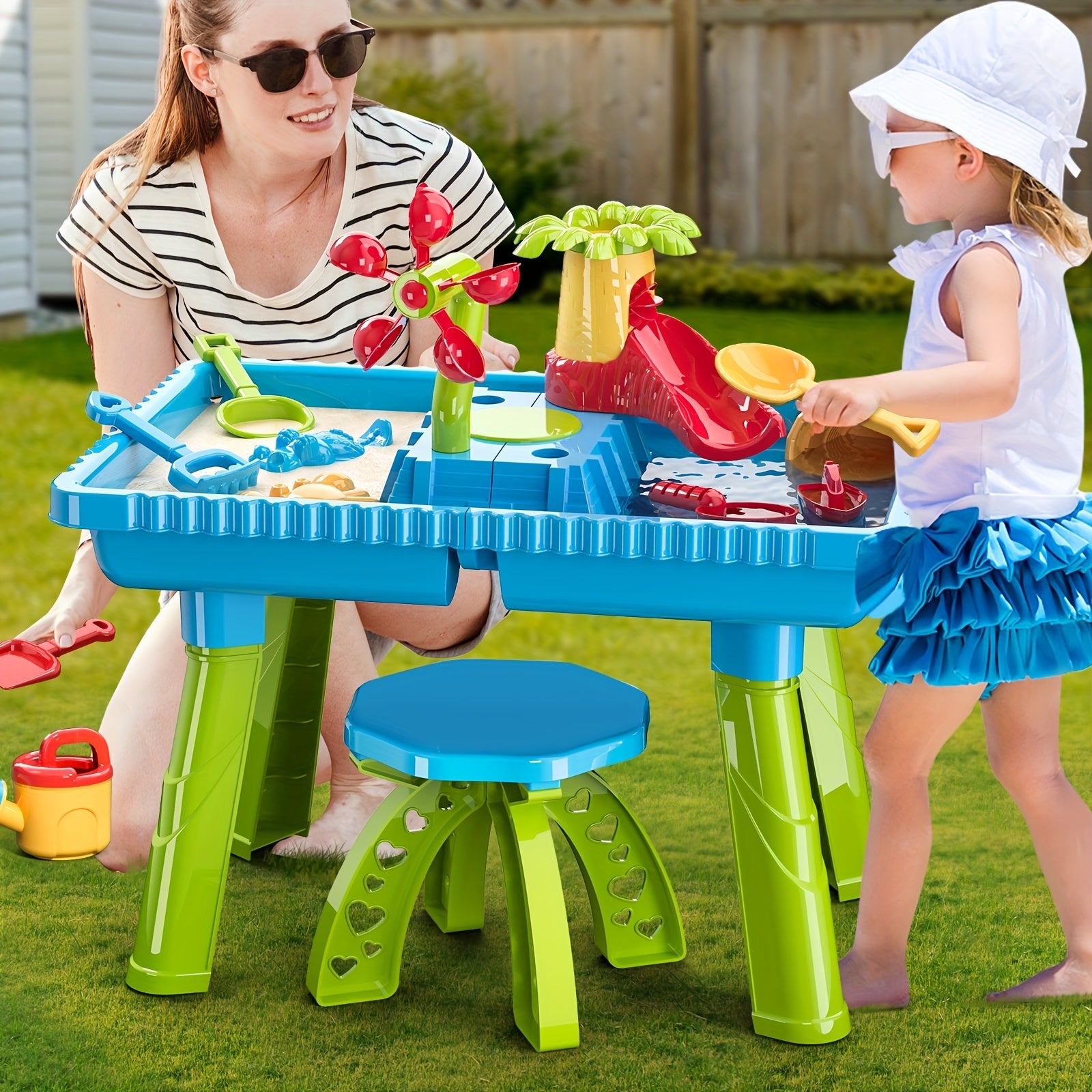 TEMI Kids Beach Toys Activity Sensory Play Table Outdoor Water Activity Tables