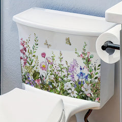 Flower Butterfly Toilet Sticker Bathroom Adhesive Decal Room Decor