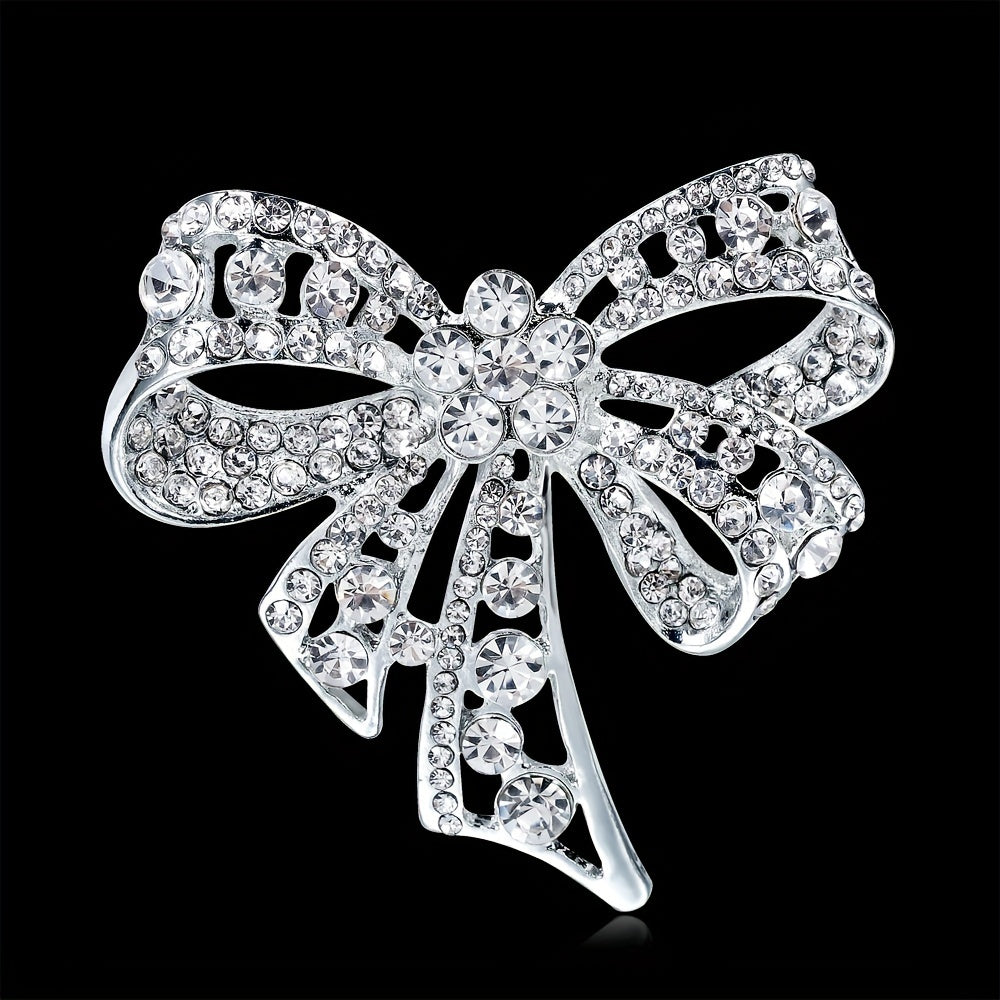 Men's Butterfly Bow Full Diamond Brooch
