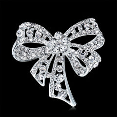 Men's Butterfly Bow Full Diamond Brooch