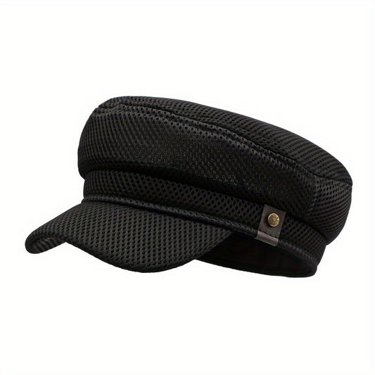Mesh Hollow Out Flat Cap Vintage Navy Hat Sun Protection Beret