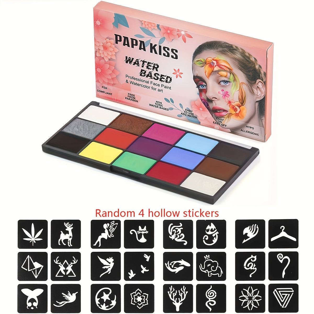Skin-Friendly Face Paint Kit for Halloween Makeup