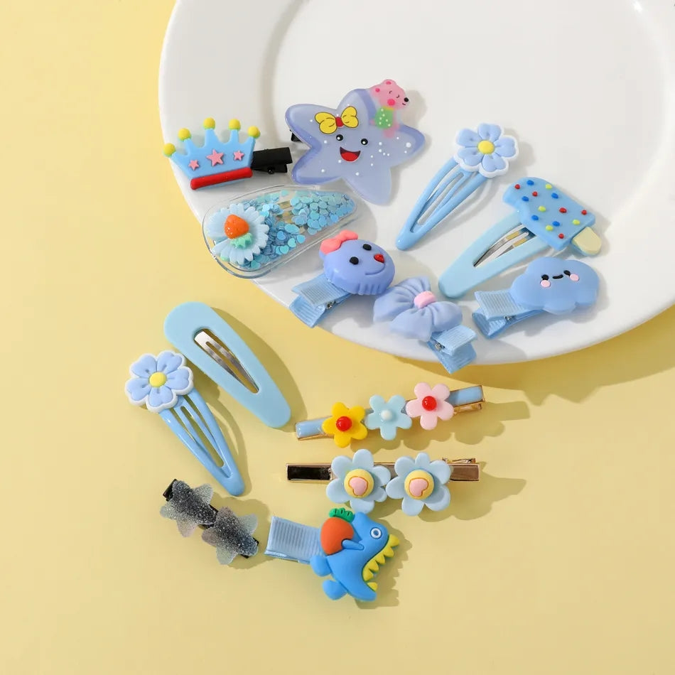 14pcs Girls Hair Clip Cartoon Hairpin Side Clip Hair Accessories Children's Gift