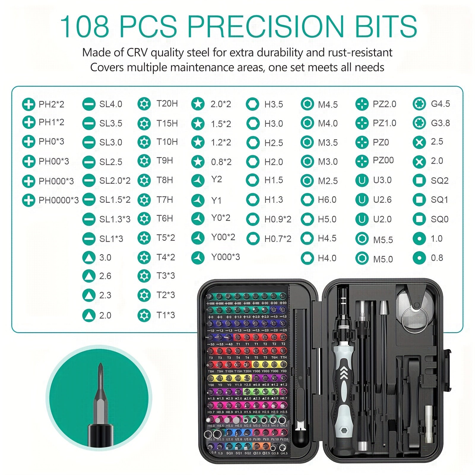 132-in-1 Precision Screwdrivers Set Magnetic Repair Tools Kit