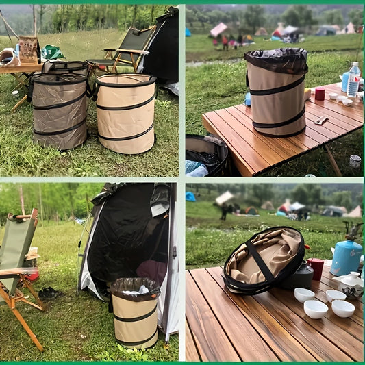 Outdoor Camping Foldable Trash Can Portable Picnic Dust Bin Garbage Bag
