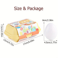 6-in-1 Colorful Sensory Learning Eggs Toy for Kids 10M+