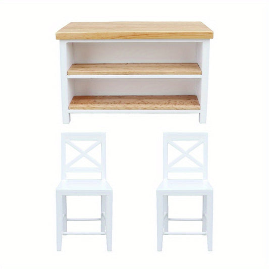 12-Piece Dollhouse Kitchen and Dining Set with Apricot Toy Furniture