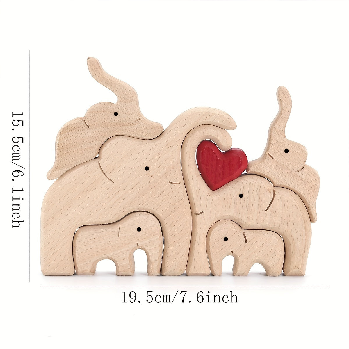 Wooden Elephant Puzzle Ornament for Family