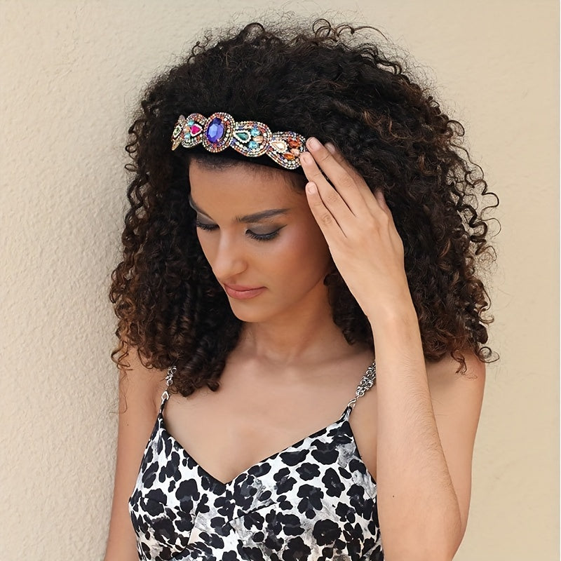 Colorful Rhinestone Padded Headband Sparkle Hair Band