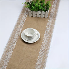 Natural Linen Table Runner Romantic Cloth For Wedding Party Decoration