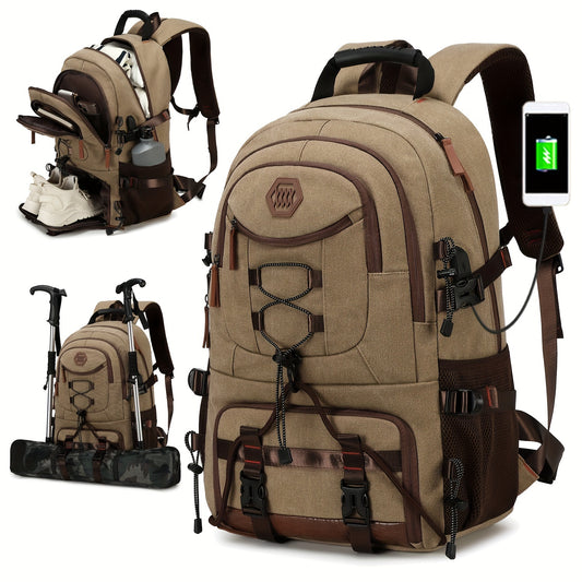 Large Hiking Backpack with Shoe Compartment & Laptop Sleeve