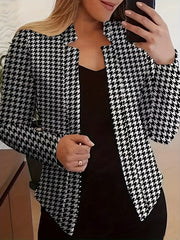 Women's Plus Allover Print Split Collar Blazer