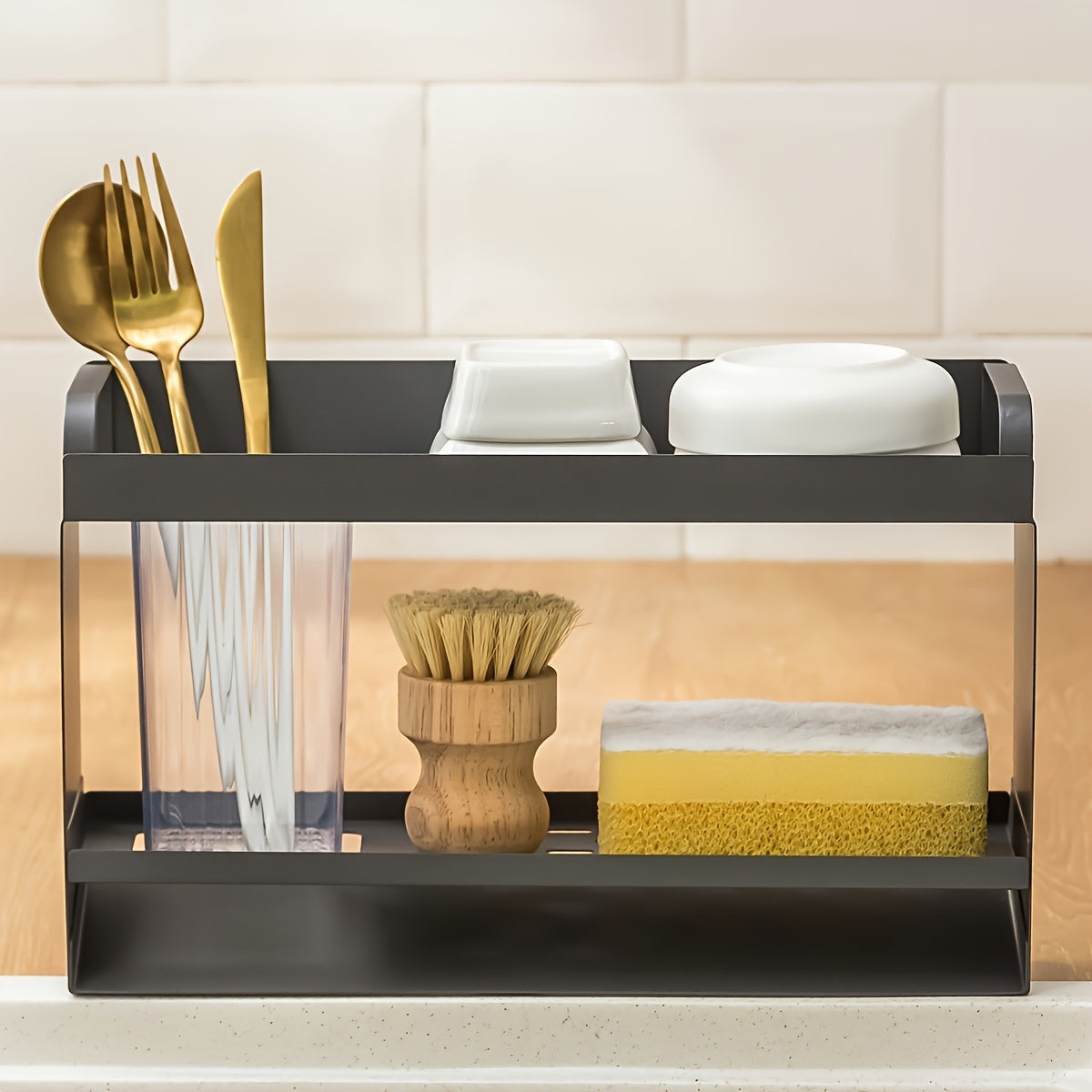 Sink Drain Rack Sponge Cloth Dishwashing Liquid Storage Kitchen Rack