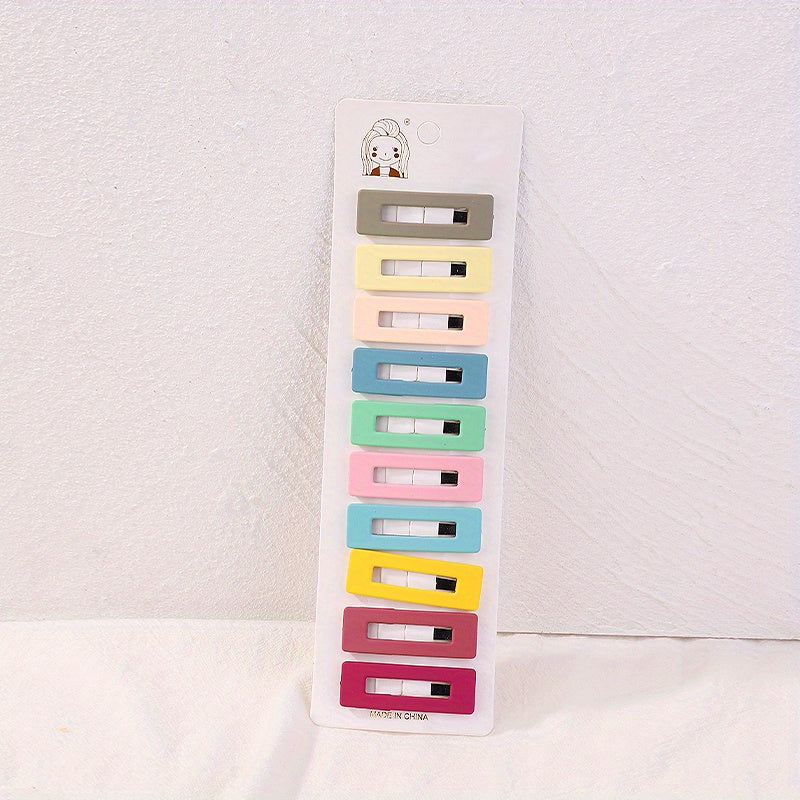 10pcs Square Hair Clip Summer Side Clips for Baby Girls