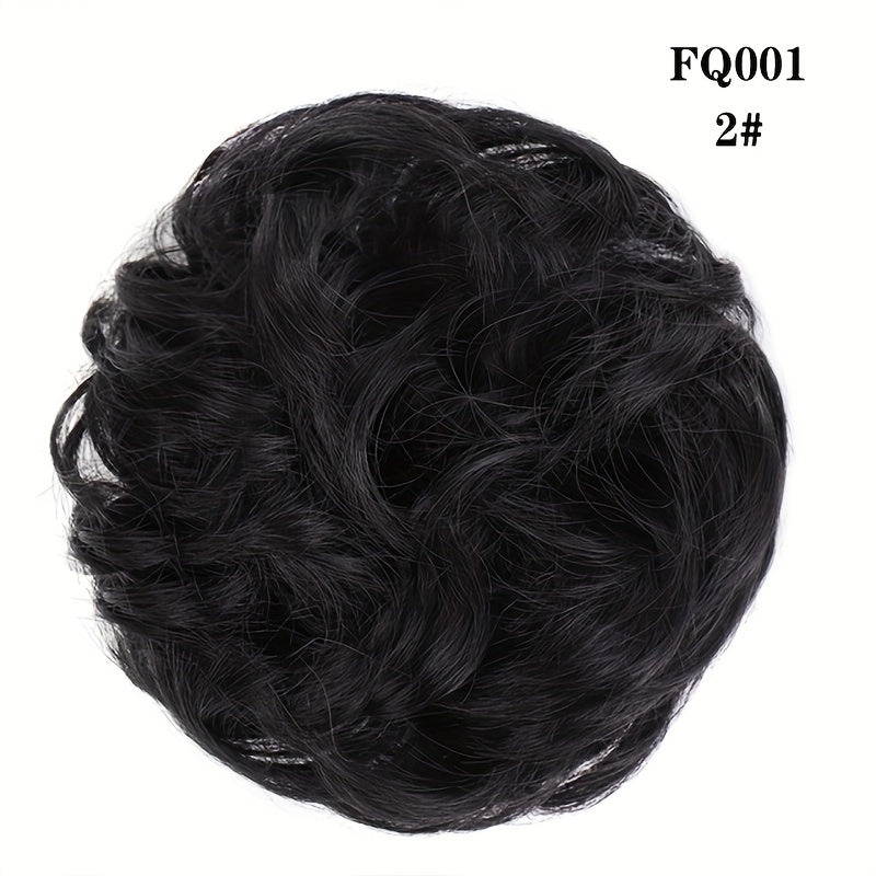 Curly Synthetic Messy Chignon Brown Hair Bun