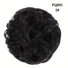 Curly Synthetic Messy Chignon Brown Hair Bun