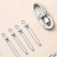 4pcs Reusable Silicone Cable Ties - Cord Organizer for Wires