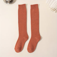 Women's Solid Thigh High Socks Warm Stockings