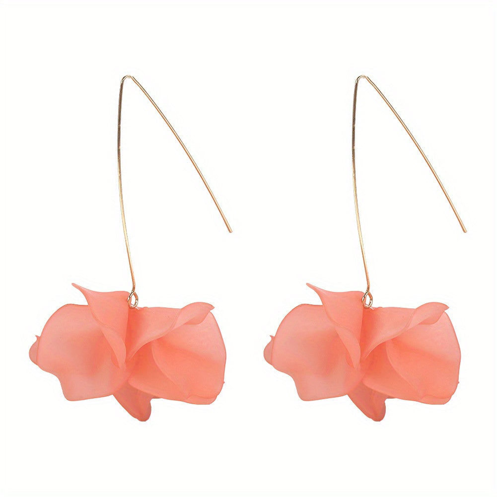 Exaggerated Flower Boho Dangle Earrings Resin Jewelry Female Gift