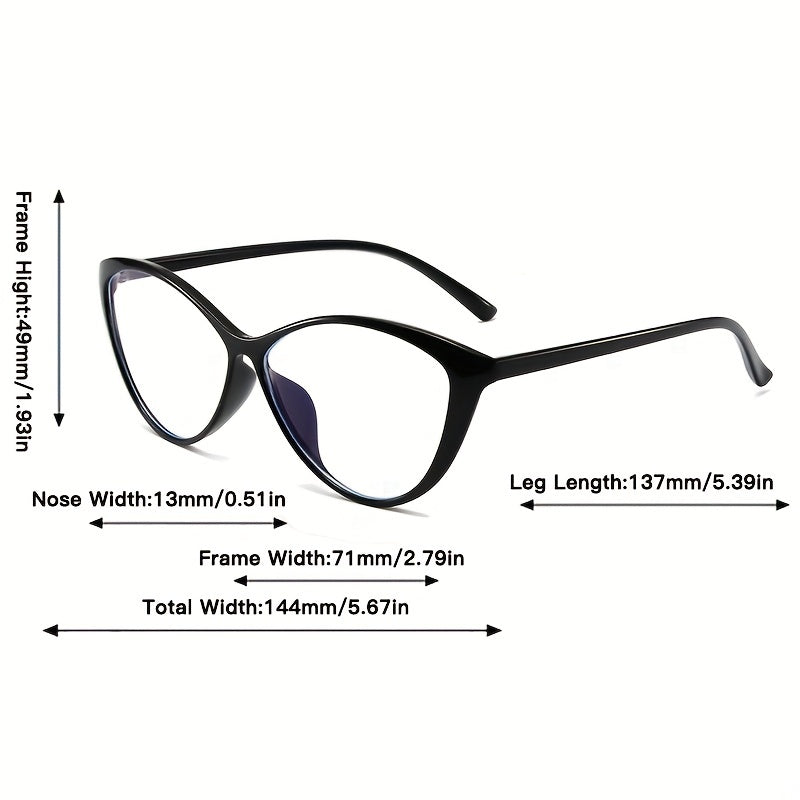 Cat Eye Transparent Frame Light Blocking Glasses For Women Unisex