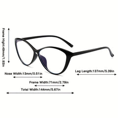 Cat Eye Transparent Frame Light Blocking Glasses For Women Unisex