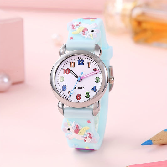 Kids Colorful Rainbow Horse Unicorn Quartz Watch