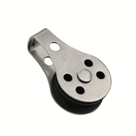 Marine 316 Stainless Steel Swivel Eye Pulley Block Single Wheel & Nylon Sheave