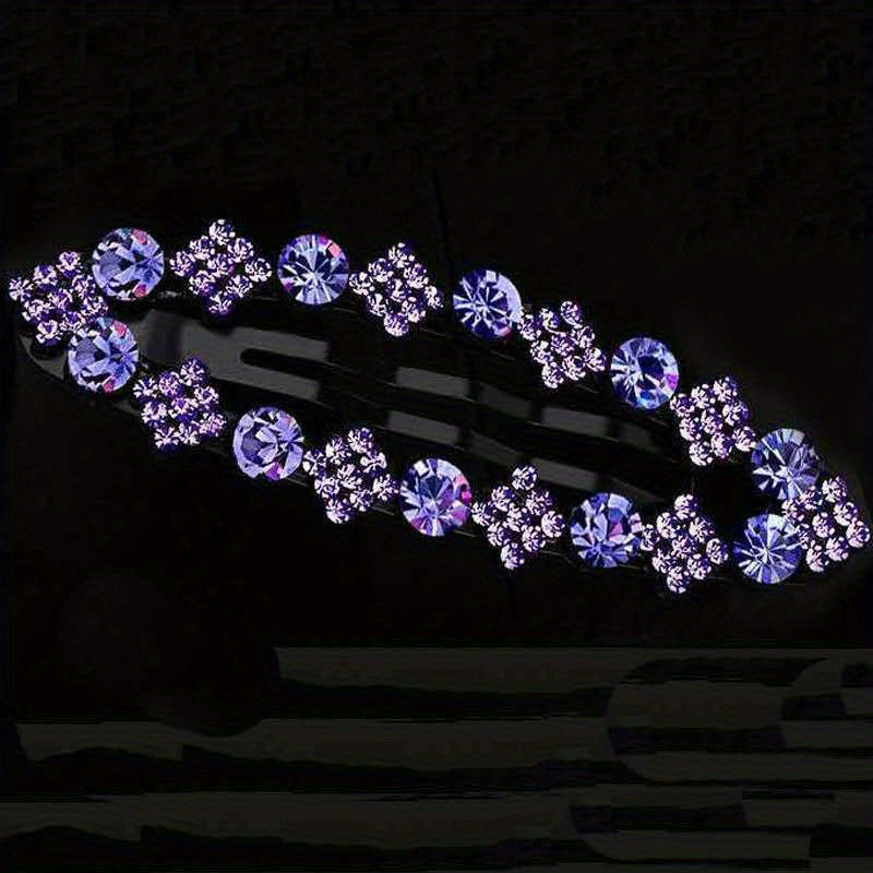 Rhinestone Snap Clip Metal Hairpin for Side Hair Bang Braids