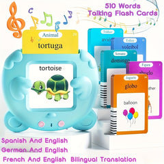 Bilingual Flash Cards for Toddlers - Spanish Pocket Vocabulary Learning Toy