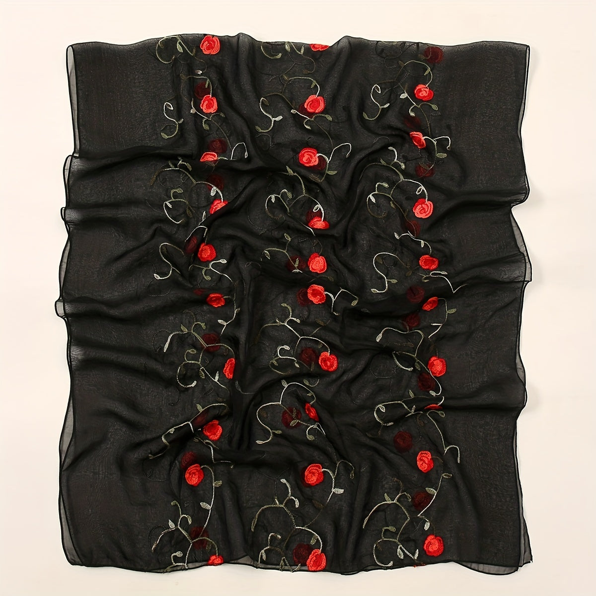 Flower Print Scarf Breathable Sunproof Shawl Bandana