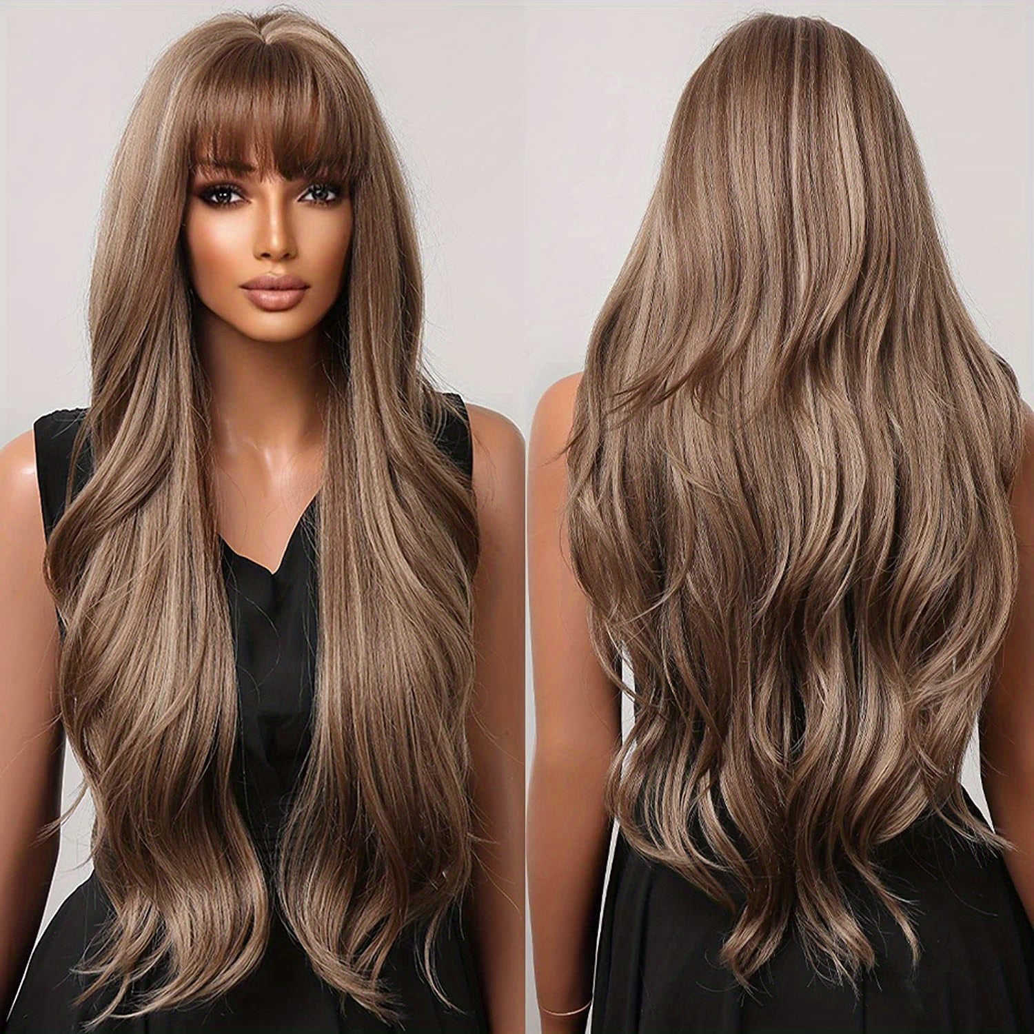 71 12 Cm Butterfly Haircut Wavy Curly Hair Wigs Bangs Women
