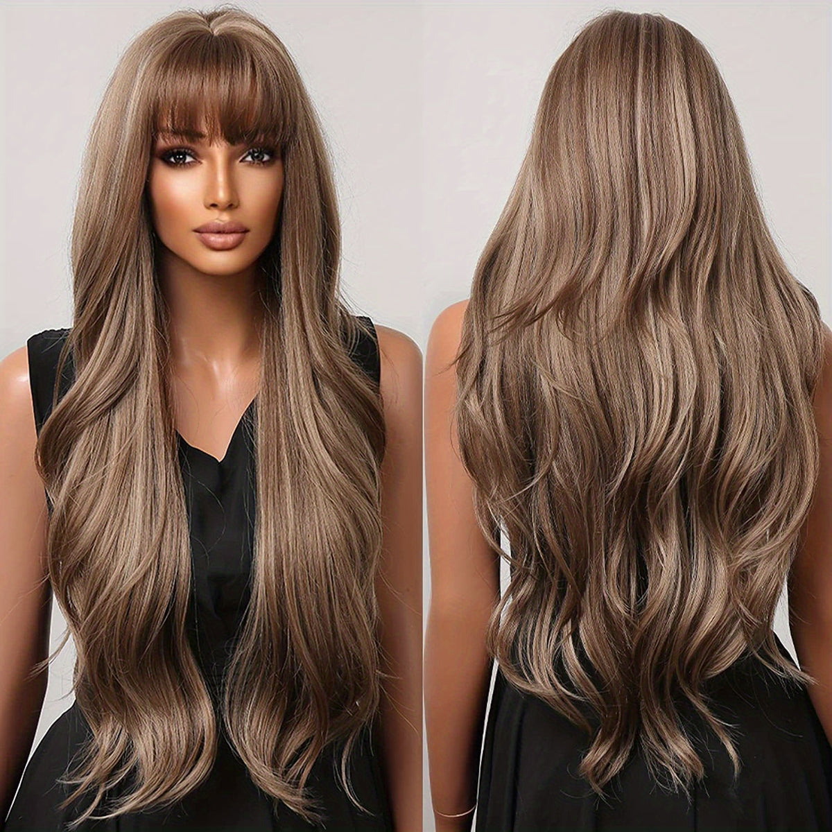 71 12 Cm Butterfly Haircut Wavy Curly Hair Wigs Bangs Women