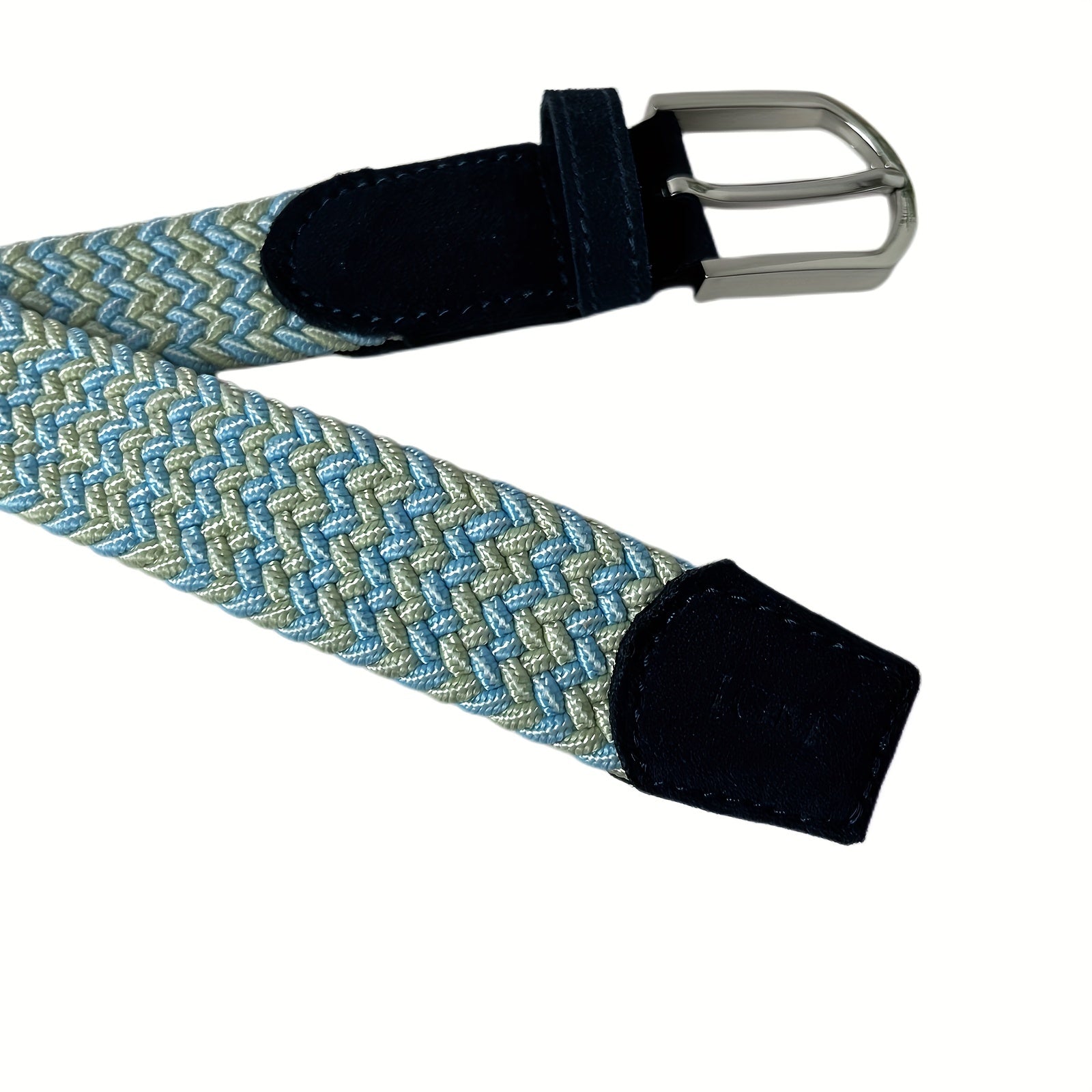 Elastic Braided Belt Pin Buckle Stretch Belt Canvas Waistband