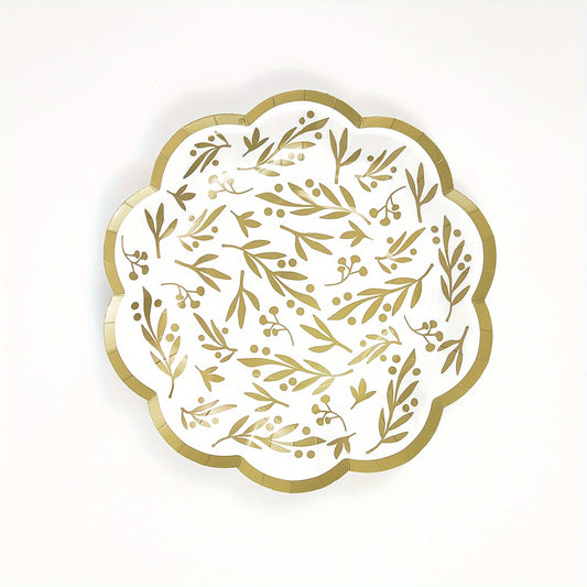 8pcs Disposable Dinnerware Set Paper Dinner Plates 17 22 Paper Cups Leaf Party D