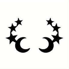 Men's Stainless Steel Stars & Moon Pattern Earrings