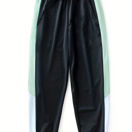 Boys Casual Block Ice Silk Long Pants Spring Autumn Kids Clothing