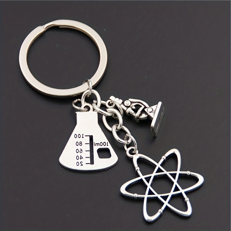 Chemistry Series Keychain Metal Key Ring Purse Handbag Car Charm Phone Pendant