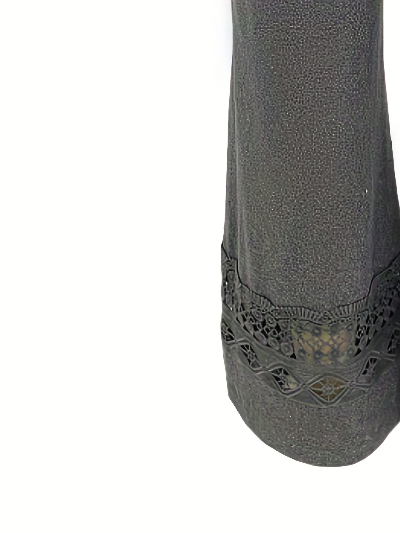 Solid Contrast Lace Flare Leg Stretch Pants