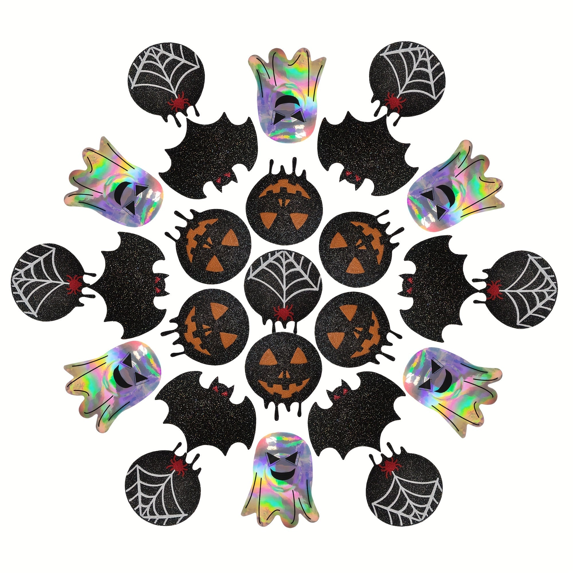 4 Pairs Halloween Pumpkin & Bat Breast Stickers Anti-convex Nipple Pasties