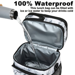Marble Pattern Picnic Bag Large Capacity Insulation Bag