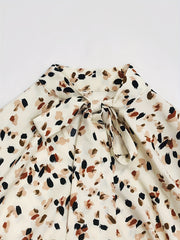  Casual Blouse Women's Plus Random Print Lantern Sleeve