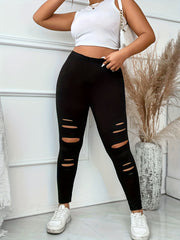  Sexy Sporty Ripped High Rise Leggings