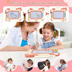 Magnetic Drawing Board with Erasable Surface Seals & Stickers