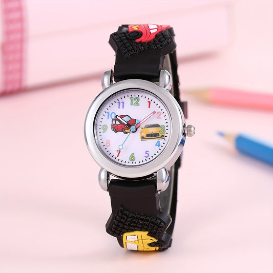 Teen Car Print Dial Quartz Watch For Gift Daily Life