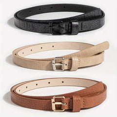 3pcs Snake Pattern PU Belt Casual Girdle For Women