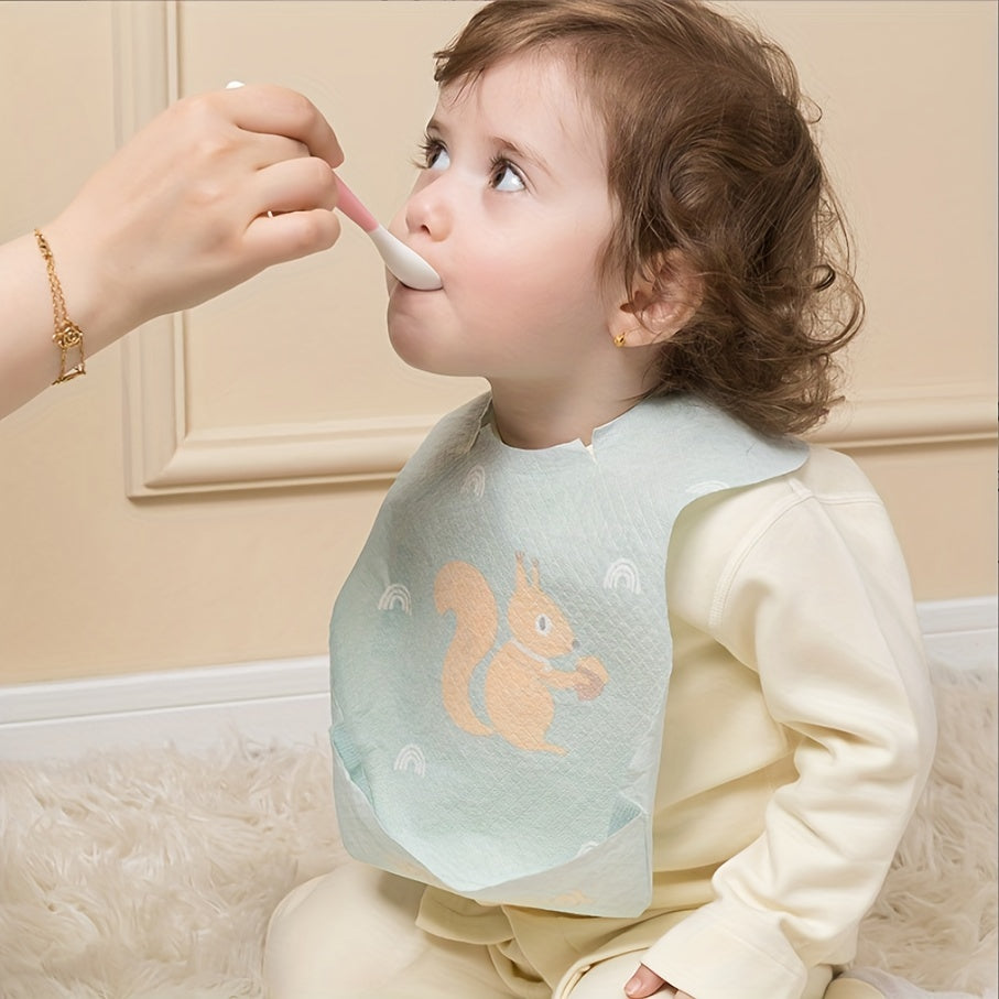 20pcs Disposable Bibs for Infants, Waterproof and Portable Anti-fouling Bibs